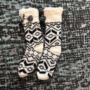 Cozy Black and White Knit Socks